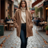 Oversized Cardigan Coat in Earth Tones