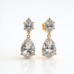 Rhinestone Drop Earrings with Cubic Zirconia