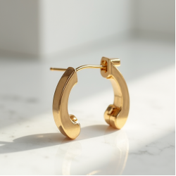 Pearl Accent Hoop Earrings with Freshwater Pearl