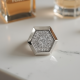 Geometric Cocktail Ring in Geometric Shape