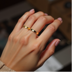 Gold-Plated Stackable Rings in Geometric Shape
