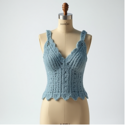 Crochet Cami Top with V-Neck