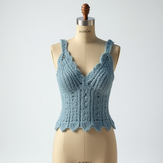 Crochet Cami Top with V-Neck