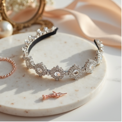 Rhinestone Crystal Hairband with Cubic Zirconia