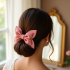 Floral Hair Bow Clip with Bow Accent