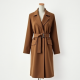 Wool Blend Duster Coat with Belt Closure