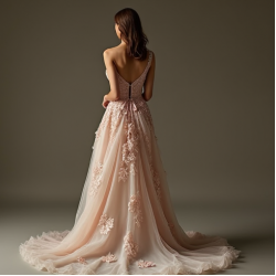 Floral Evening Gown with V-Neckline