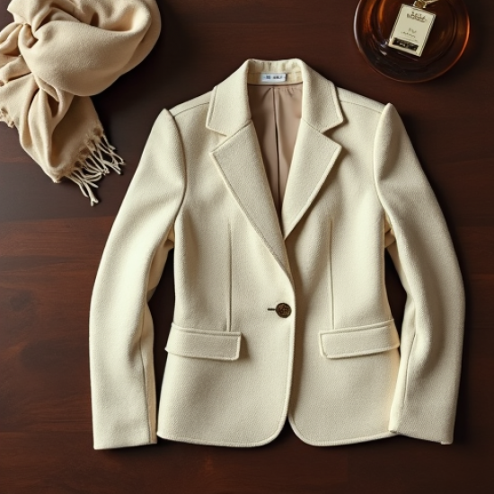 Casual Bouclé Jacket with Notch Lapel