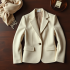 Casual Bouclé Jacket with Notch Lapel