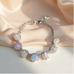 Crystal Charm Bracelet in Opal Tint