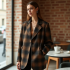Oversized Blazer in Plaid Pattern