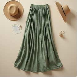 Flowy Maxi Skirt in Pleated Satin