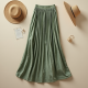 Flowy Maxi Skirt in Pleated Satin