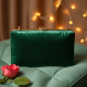 Velvet Clutch Bag with Gold Chain