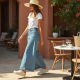 High-Waisted Maxi Skirt in Light Wash