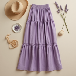 Tiered Midi Skirt in Pastel Color