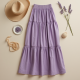 Tiered Midi Skirt in Pastel Color