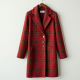 Plaid Cardigan Coat with Notch Lapel