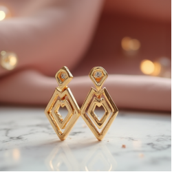 Geometric Drop Earrings in Geometric Shape