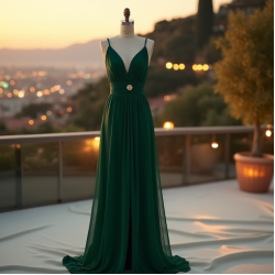Chiffon Slit Maxi Dress with Slit Detail
