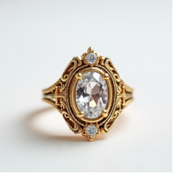 Vintage-Inspired Cocktail Ring in Antique Finish