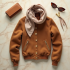 Bouclé Bomber Jacket with Gold Buttons
