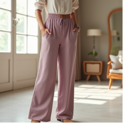 Wide-Leg Trousers in Pastel Color