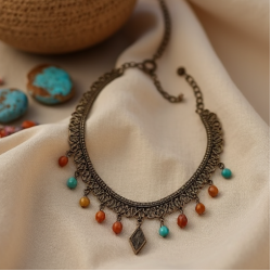 Boho Anklet in Antique Finish