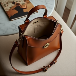 Vintage Shoulder Bag with Twist Lock