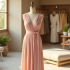 Pleated Wrap Dress in Pastel Shades