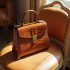 Vintage Top-Handle Bag in Crocodile Pattern