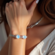 Crystal Charm Bracelet in Opal Tint