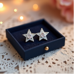 Delicate Drop Earrings with Star Pendant