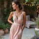 Pleated Wrap Dress in Pastel Shades