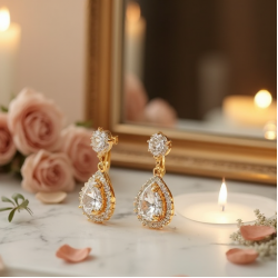 Sparkling Drop Earrings with Cubic Zirconia