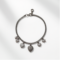 Dainty Charm Bracelet in Antique Finish