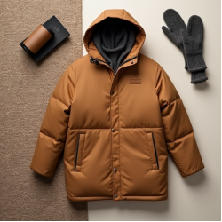 Minimalist Puffer Coat in Earth Tones