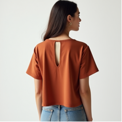 Crop Tunic Top with Keyhole Back
