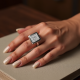 Geometric Cocktail Ring in Geometric Shape