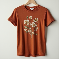 Casual Ribbed Tee in Vintage Floral