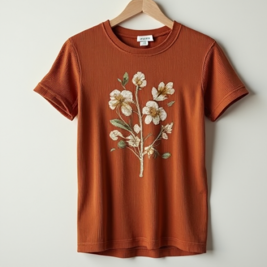 Casual Ribbed Tee in Vintage Floral