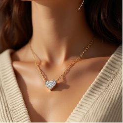 Dainty Pendant Necklace with Heart Motif