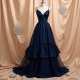Ruffled Evening Gown with Empire Waist