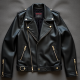 Oversized Biker Jacket with Gold Buttons