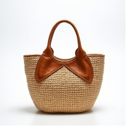 Woven Woven Basket Bag in Crocodile Pattern