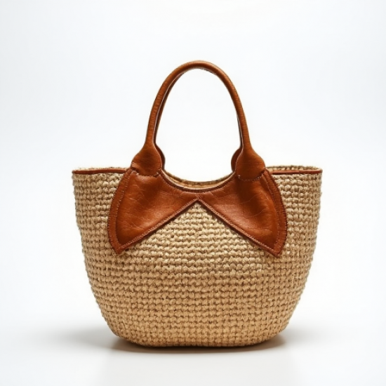 Woven Woven Basket Bag in Crocodile Pattern