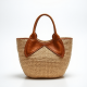 Woven Woven Basket Bag in Crocodile Pattern