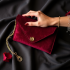 Velvet Envelope Clutch with Gold Chain