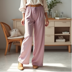 Wide-Leg Trousers in Pastel Color
