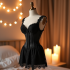 Lace Corset Mini Dress with Bow Accent